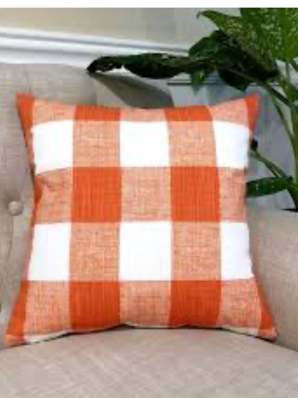 Buffalo Check Orange Throw Pillow Cover - 24”